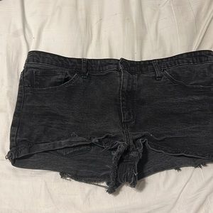 Black jean shorts